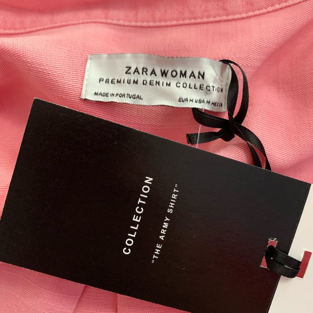 ZARA WOMAN The Army Shirt in Pink NWT - Picture 11 of 12